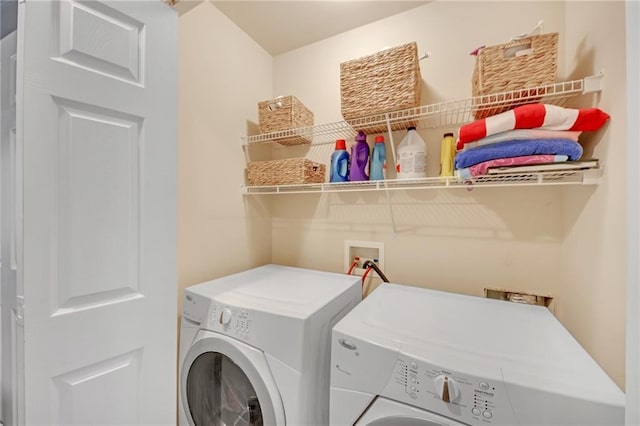 laundry room featuring laundry area and independent washer and dryer