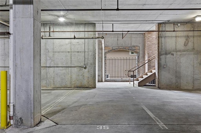 basement with stairs