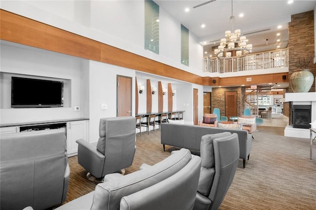 860 Peachtree St NE Unit 909, Atlanta, GA 30308 - common area with a towering ceiling and recessed lighting