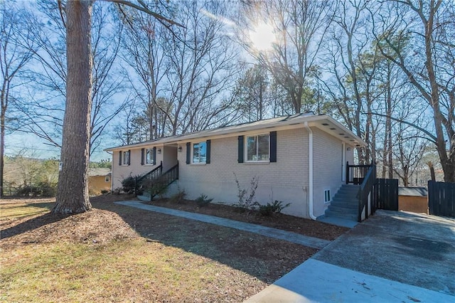 view of single story home