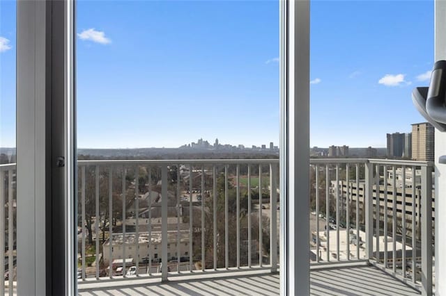 balcony featuring a city view