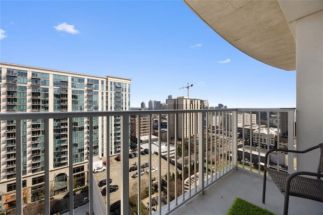 balcony featuring a view of city