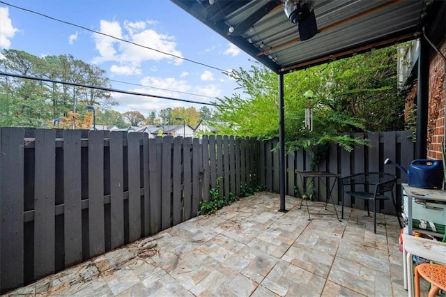 view of patio / terrace with ceiling fan