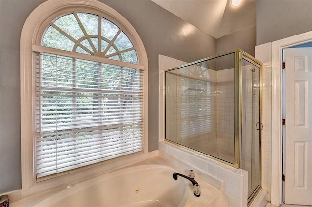 1595 Chadberry Way, Lawrenceville, GA 30043 - bathroom with a shower stall and a whirlpool tub