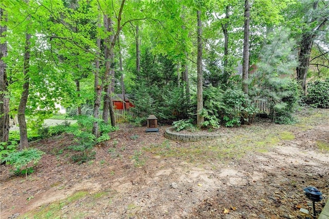 1595 Chadberry Way, Lawrenceville, GA 30043 - view of yard with a wooded view