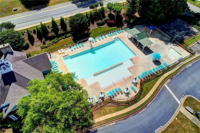 1595 Chadberry Way, Lawrenceville, GA 30043 - drone / aerial view of a pool