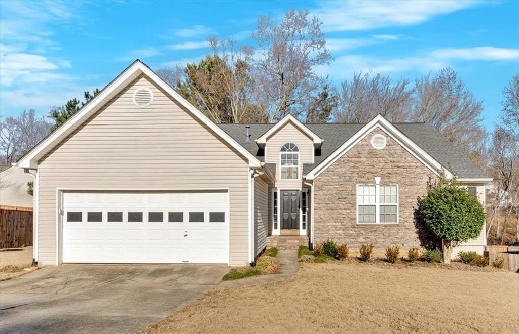 view of front property with a garage