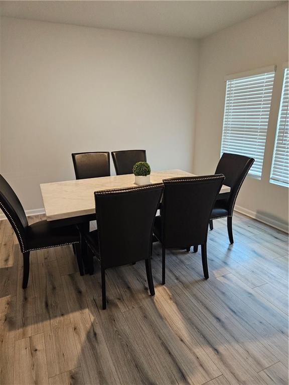 dining space featuring hardwood / wood-style floors