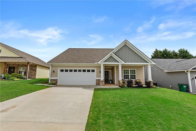 419 Highland Pointe Dr, Alto, GA 30510 - craftsman inspired home with board and batten siding, an attached garage, driveway, and a front yard