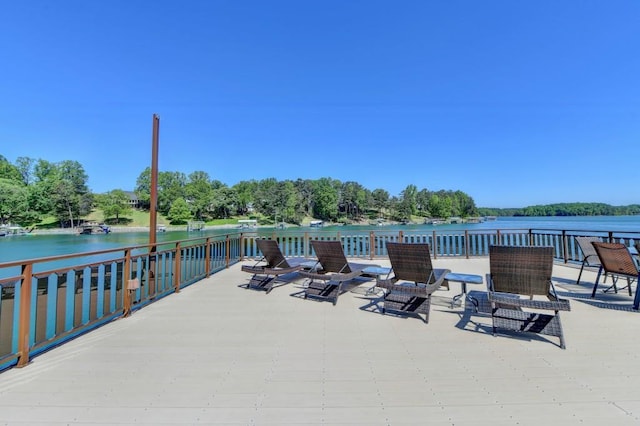 exterior space featuring a water view