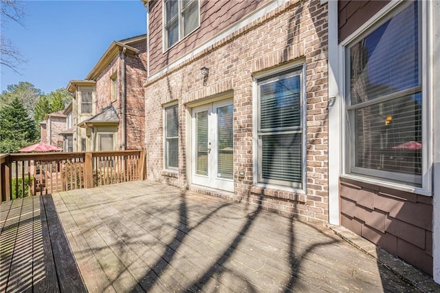 deck with french doors