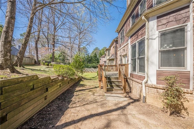 exterior space featuring fence