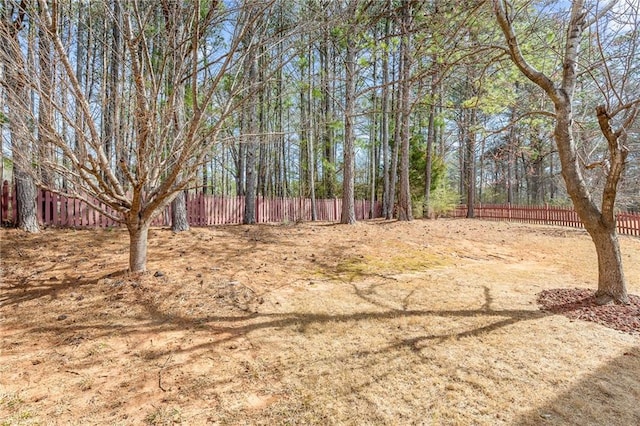 view of yard with fence