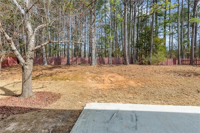 view of yard with fence