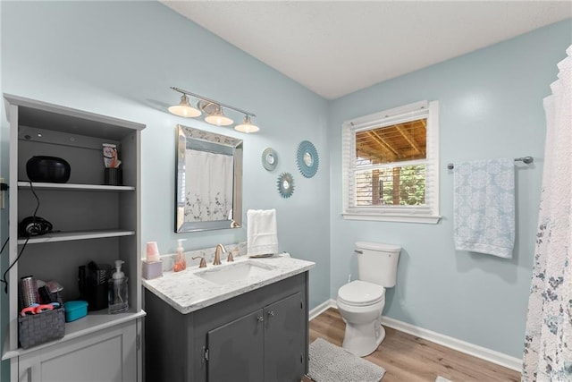 165 Grant Ford Dr, Dawsonville, GA 30534 - full bathroom with wood finished floors, vanity, toilet, and baseboards