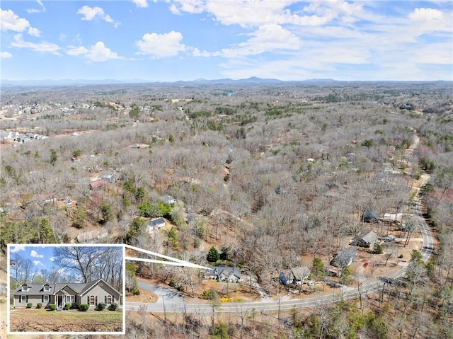 165 Grant Ford Dr, Dawsonville, GA 30534 - view from above of property featuring property parcel outlined and mountains