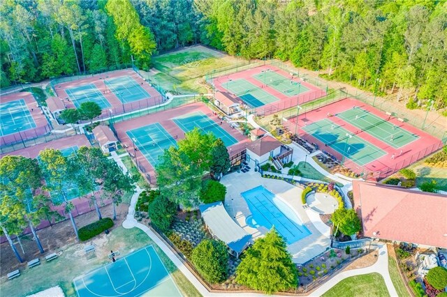 aerial view with a view of trees