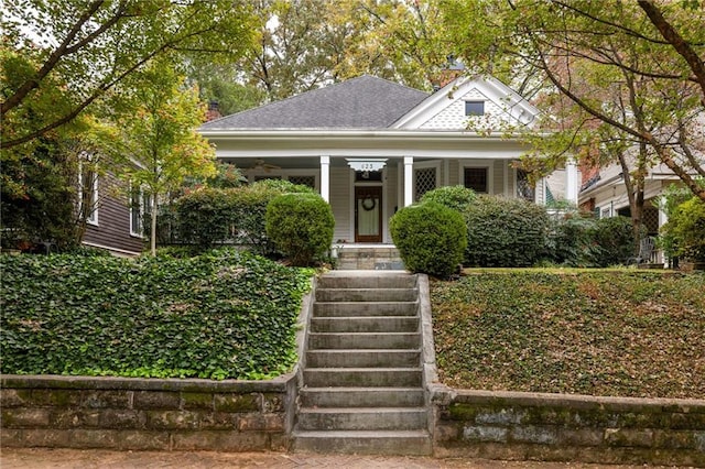 view of front of house with covered porch