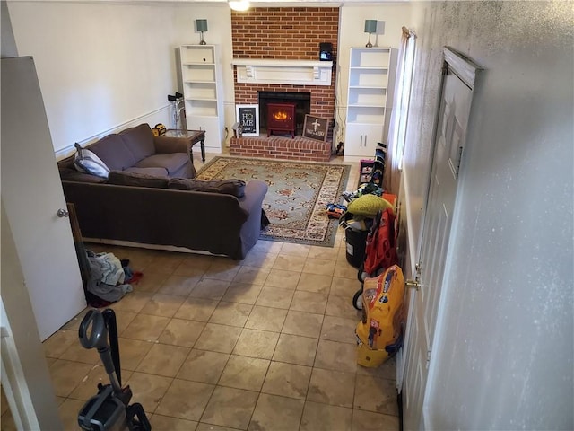 3905 Hunters Chase, Conyers, GA 30094 - tiled living room featuring a fireplace
