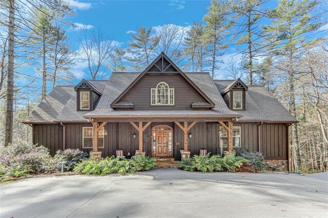 view of front of house with covered porch