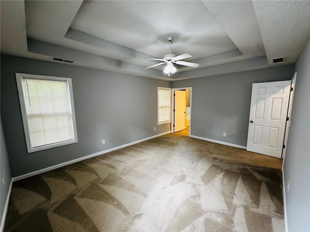 108 Northcutt Station Pl, Acworth, GA 30101 - unfurnished bedroom featuring a raised ceiling, carpet floors, baseboards, multiple windows, and a textured ceiling