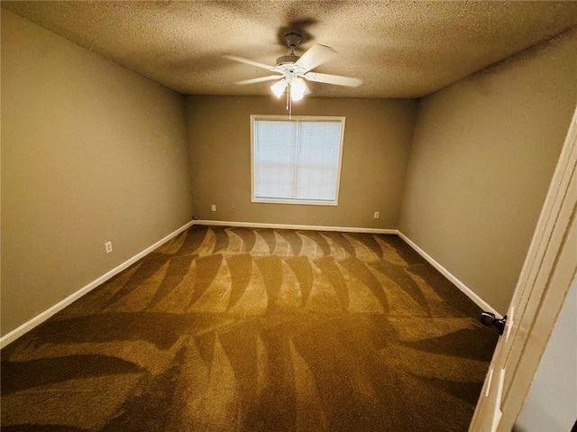 108 Northcutt Station Pl, Acworth, GA 30101 - unfurnished room featuring a ceiling fan, dark colored carpet, a textured ceiling, and baseboards