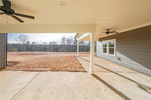 view of patio with a ceiling fan