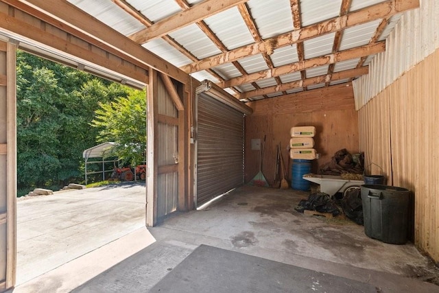 view of garage