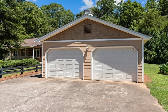 view of garage