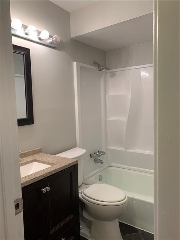 499 Oak Way, Lawrenceville, GA 30046 - full bath with vanity, bathing tub / shower combination, and tile patterned flooring