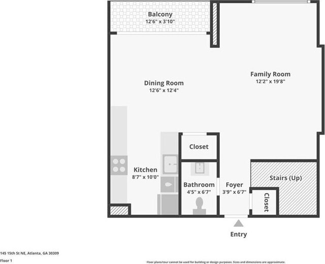 145 15th St NE Unit 204, Atlanta, GA 30309 - floor plan