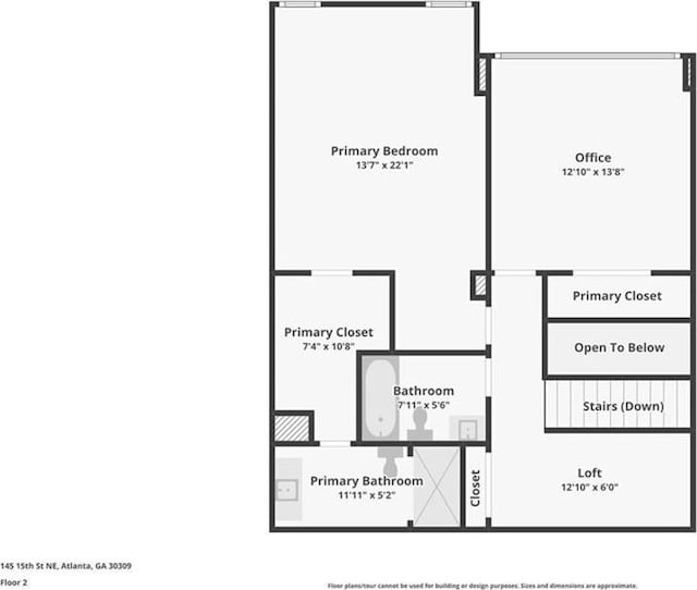 145 15th St NE Unit 204, Atlanta, GA 30309 - floor plan