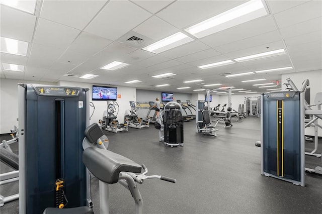 145 15th St NE Unit 204, Atlanta, GA 30309 - gym with a drop ceiling