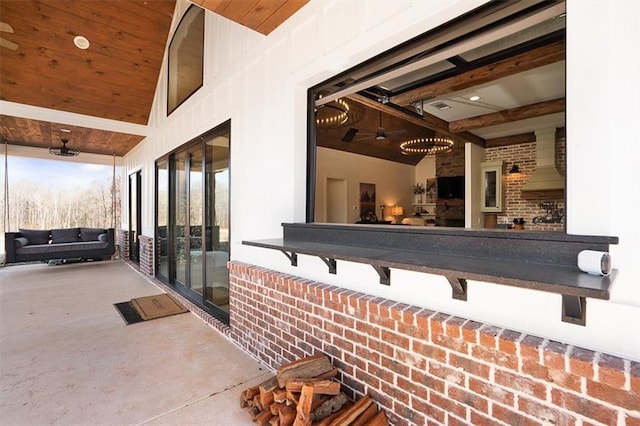 view of patio with ceiling fan