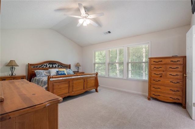 4321 Sugar Maple Chase NW, Acworth, GA 30101 - bedroom with lofted ceiling, light colored carpet, a ceiling fan, and baseboards