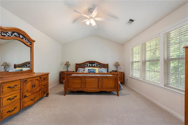 4321 Sugar Maple Chase NW, Acworth, GA 30101 - bedroom featuring vaulted ceiling, light carpet, baseboards, and a ceiling fan