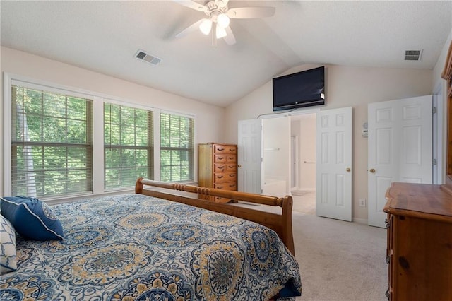 4321 Sugar Maple Chase NW, Acworth, GA 30101 - bedroom featuring lofted ceiling, light colored carpet, and ceiling fan