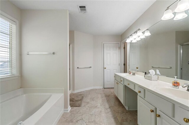 4321 Sugar Maple Chase NW, Acworth, GA 30101 - bathroom with a stall shower, healthy amount of natural light, double vanity, and a bath