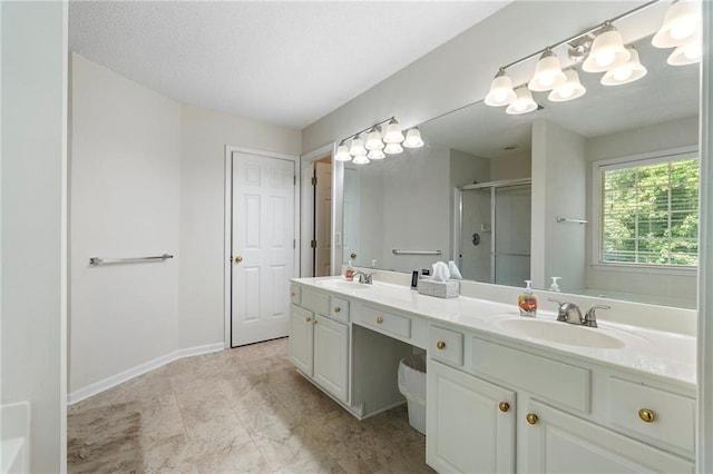 4321 Sugar Maple Chase NW, Acworth, GA 30101 - full bathroom with a stall shower, double vanity, and baseboards