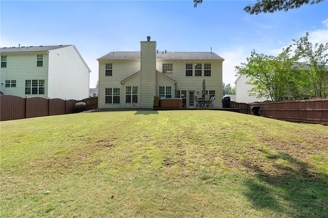 4321 Sugar Maple Chase NW, Acworth, GA 30101 - back of house featuring a chimney and a hot tub