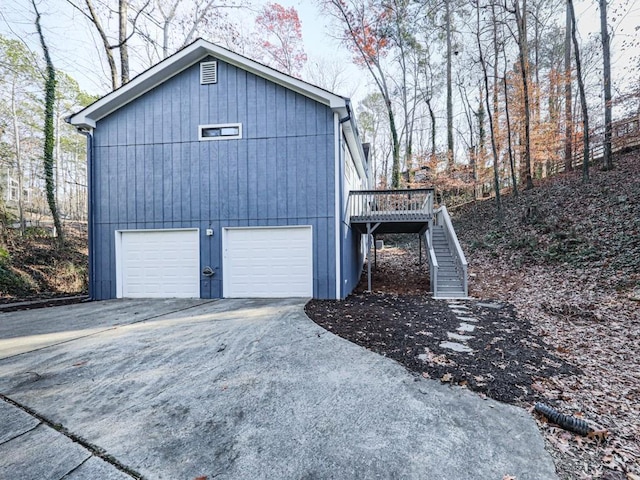 view of garage