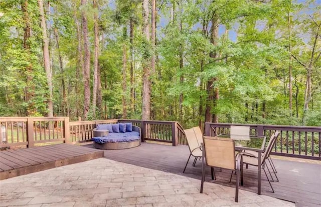 deck with an outdoor hangout area