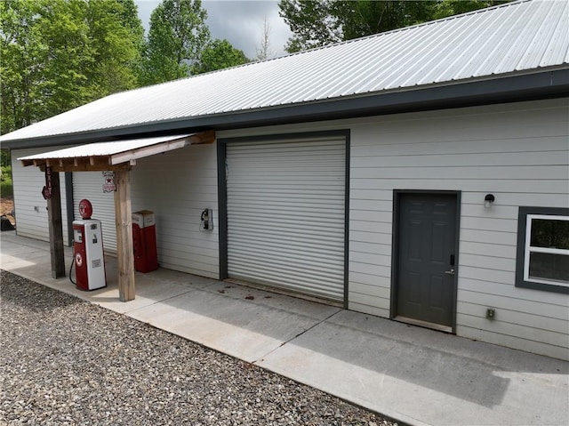 view of garage