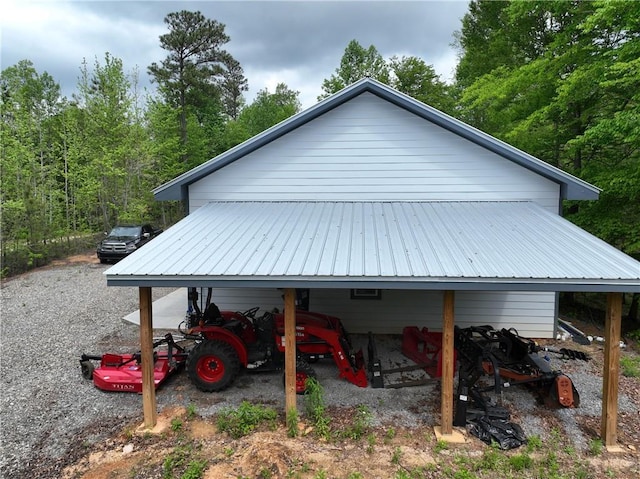 view of home's exterior featuring metal roof