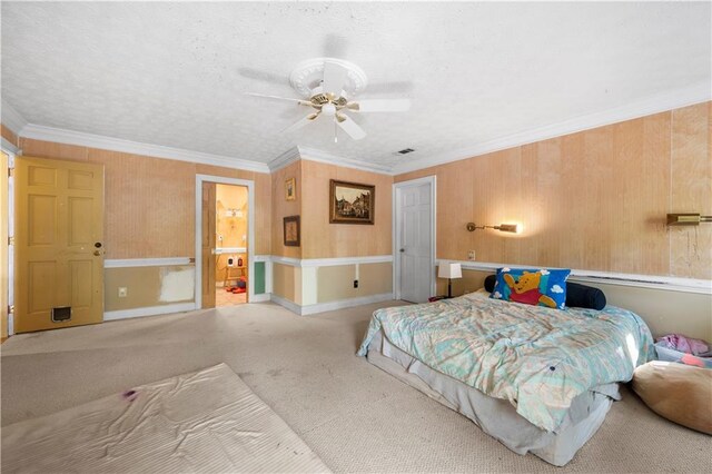 6048 Kings Mountain Way, Tucker, GA 30087 - carpeted bedroom featuring crown molding, visible vents, and ceiling fan
