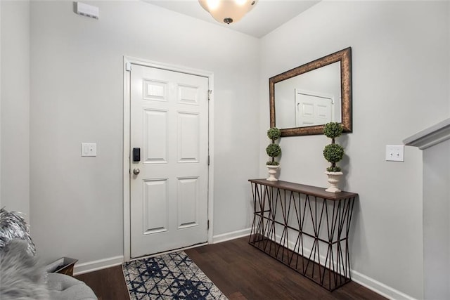 entrance foyer with dark wood-type flooring