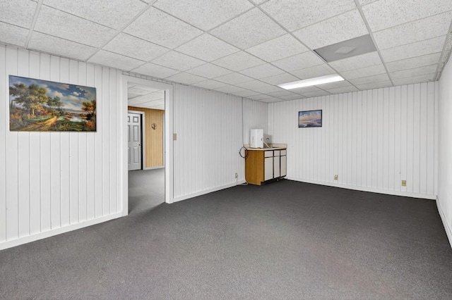 3185 Country Club Ct NW, Kennesaw, GA 30144 - below grade area with a paneled ceiling and dark carpet