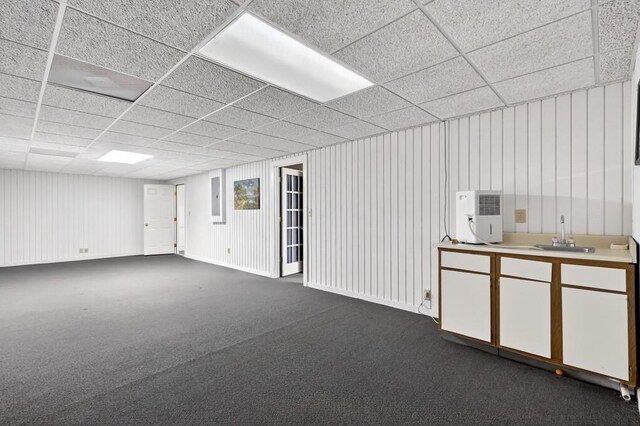3185 Country Club Ct NW, Kennesaw, GA 30144 - below grade area featuring a sink, a drop ceiling, and electric panel
