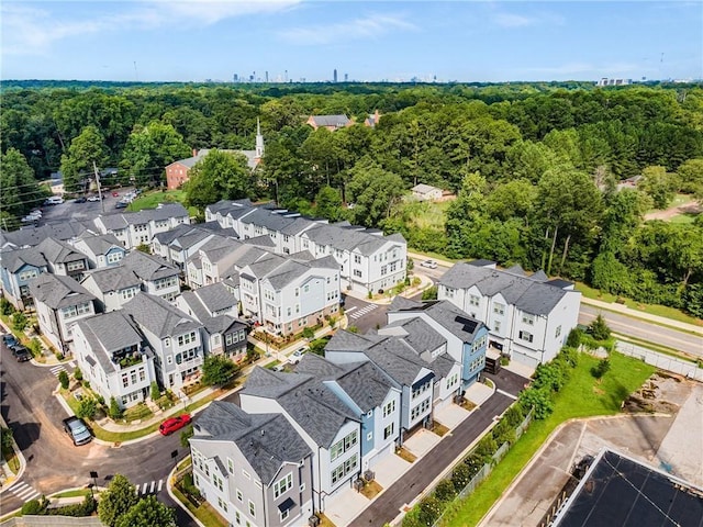 drone / aerial view with a residential view