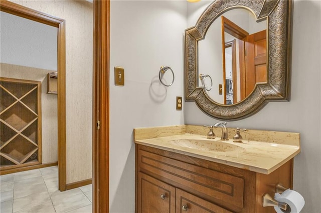 bathroom featuring vanity and tile patterned floors